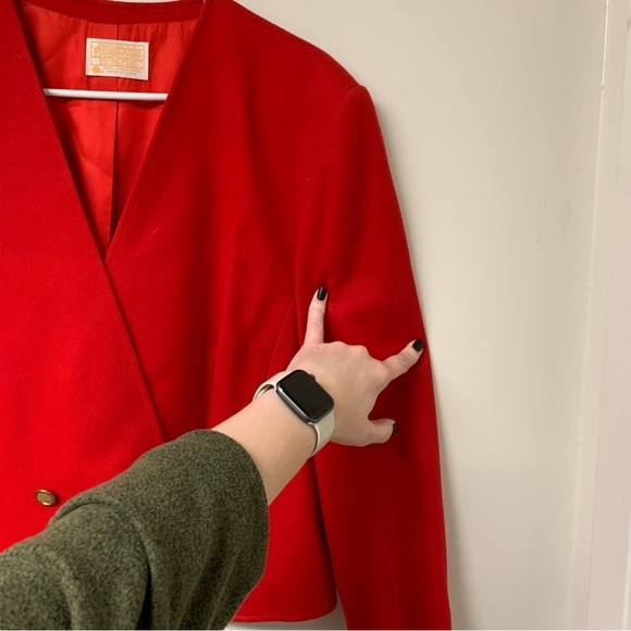 Vintage Pendleton 100% Virgin Wool‎ Double Breasted Two Button Blazer Size 14-16 - Picture 6 of 7